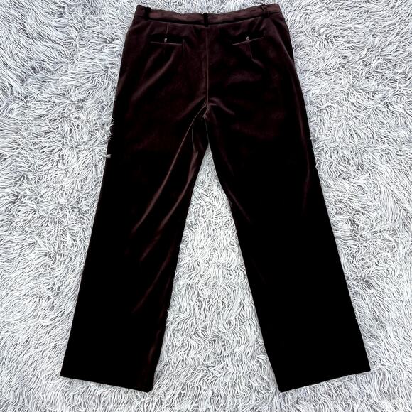 Vintage Velvet Pants Brown Straight Leg High Rise Sequins Women's XL 28" Inseam - Picture 5 of 8